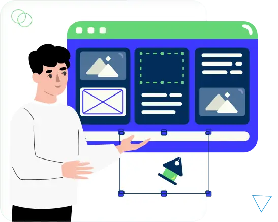 Web design illustration showing website interface design